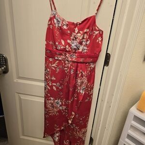 Lulu's Red Floral Dress